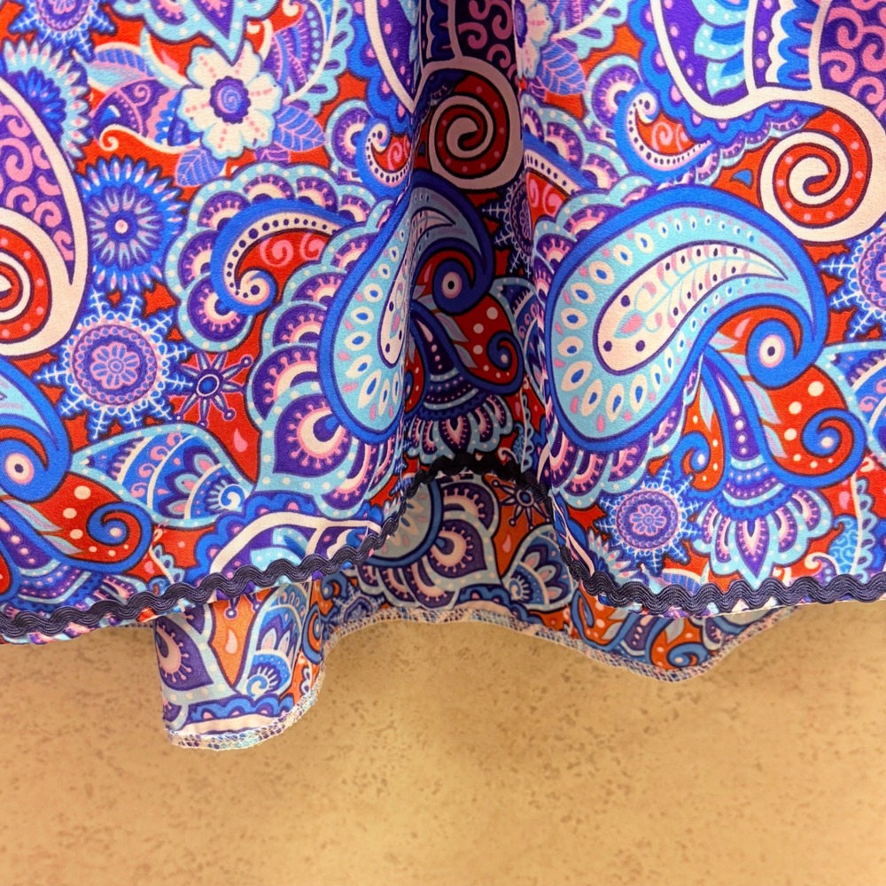 Simply Southern M Womens Colorful Paisley Vibrant Coastal Career Light Blouse - Picture 7 of 9